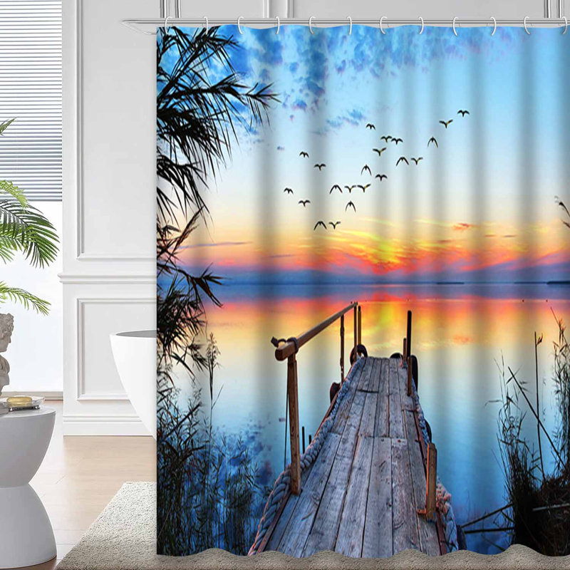 Rideau de douche Sunset Water, L 72 po x l 78 po