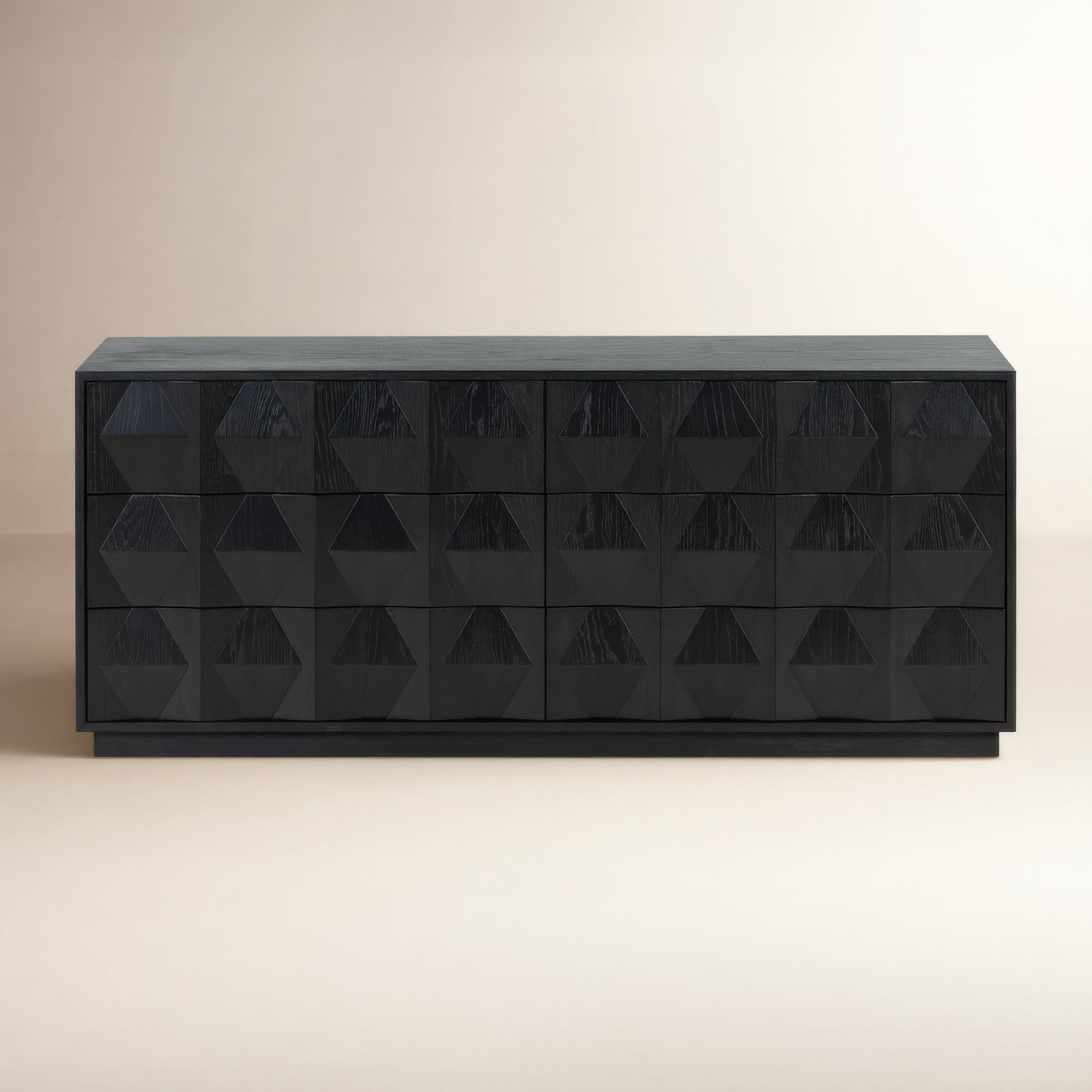 Baylor Wood 6 Drawer Dresser, Black