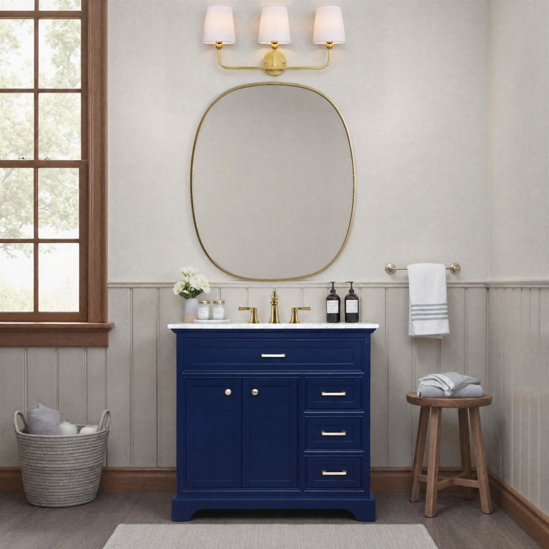 Ensemble de meuble-lavabo simple 36 po Hermes, Bleu