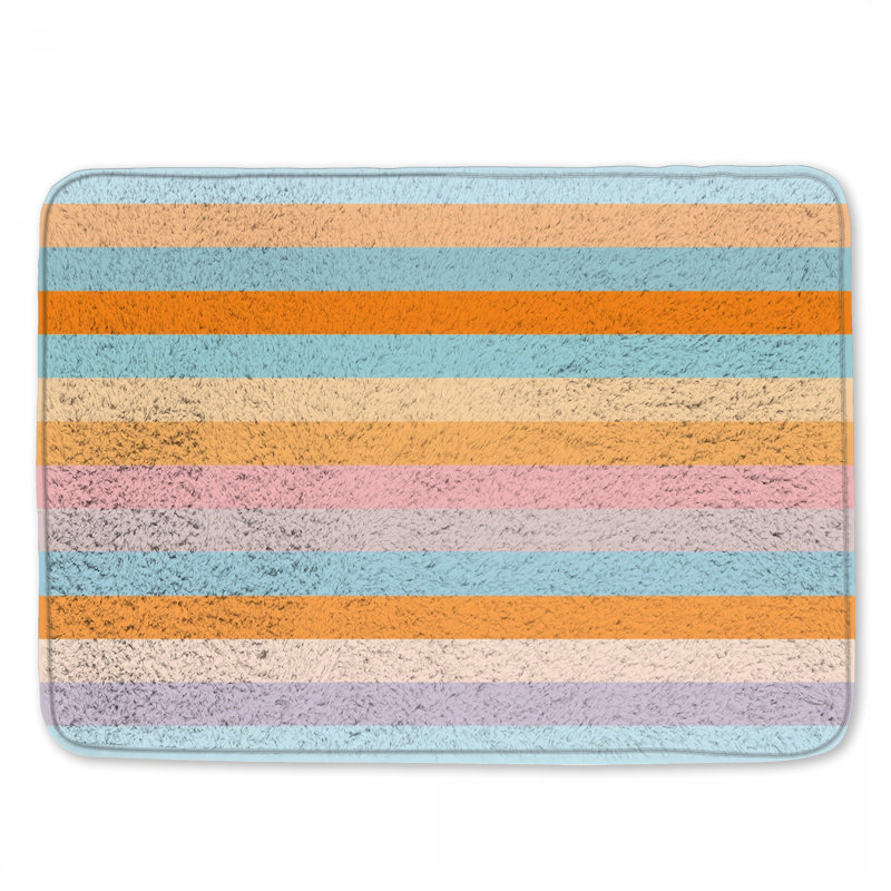 Tapis de bain coloré à rayures horizontales, L 34 po x L 21 po