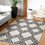 Burch Geometric Ivory/Black Area Rug