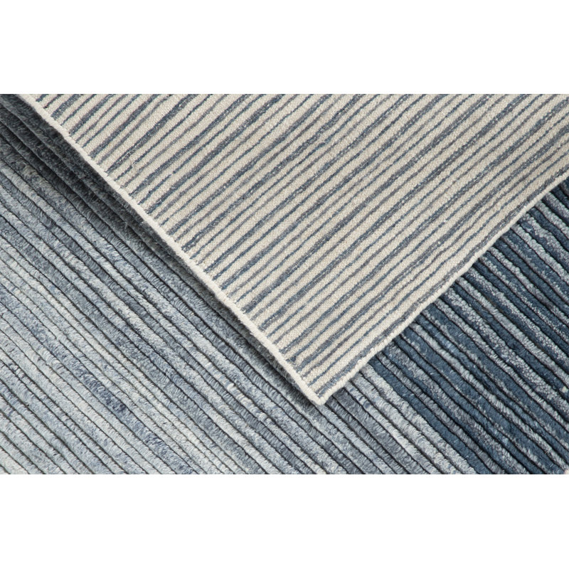 Lagos Wool Ombre Area Rug in Gray Blue/Light Blue/Ivory, Rectangle 8' x 10'