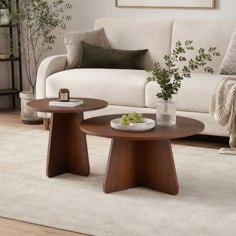 Vorlin 2 Piece Living Room Table Set with Nesting Coffee Table and Side Table