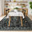 Kaldi Washable Rugs for Living Room Botanical Print Area Rug Non Slip Stain Resistant Dining Room Mat-476312869
