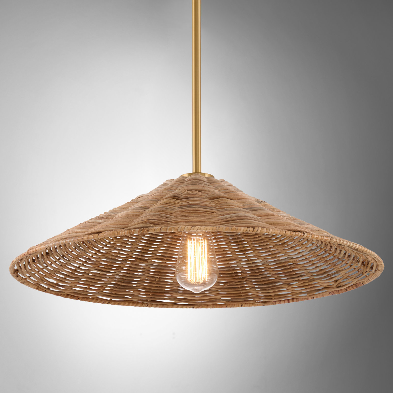 Lilliana 1-Light Dimmable Height Adjustable Pendant , Matte Black, 8" H x 35" W x 35" D