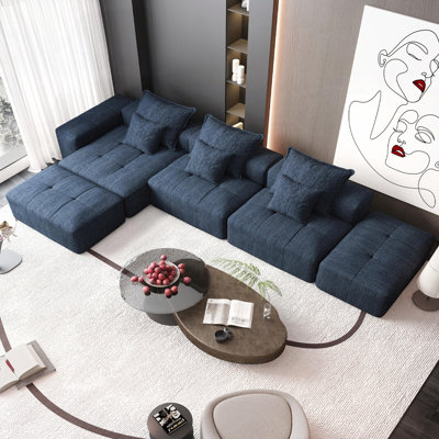 Canapé modulaire surdimensionné Boneless avec coussins moelleux et combinaisons multiples
