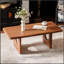 Table basse moderne en bois minimaliste moderne avec pieds en forme de U, finition noyer pour le salon et le bureau personnel