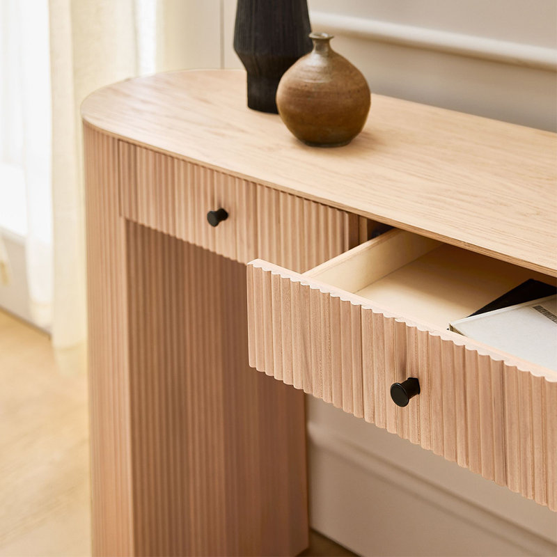Console moderne avec 2 tiroirs, H 29,92 po x l 62,99 po x P 14,96 po