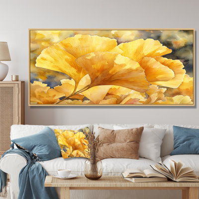 «Ilselore Golden Ginkgo Leaf II» - feuilles, art mural