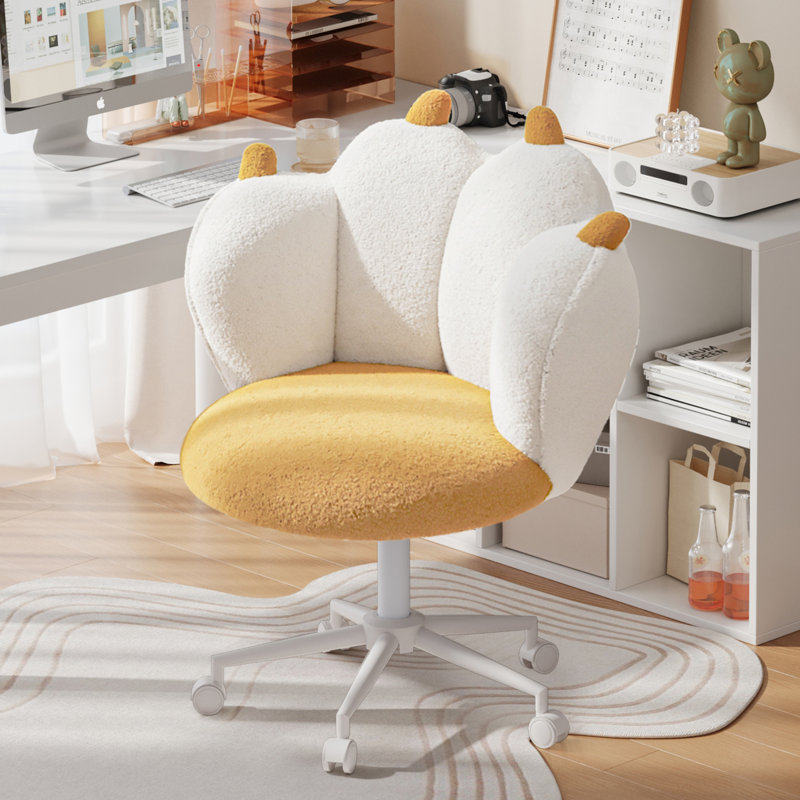 Office Chair, White/Yellow