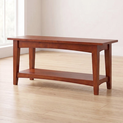Storage Bench with Lower Shelf, Cherry