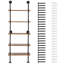 5 Piece Square Steel; Wood Floating Shelf