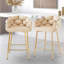 Ensemble de 2 tabourets de comptoir modernes de 28 po avec structure en fer, dossier et coussin moelleux, repose-pieds, convenant à la cuisine / chambre à coucher / salle à manger.-866697456
