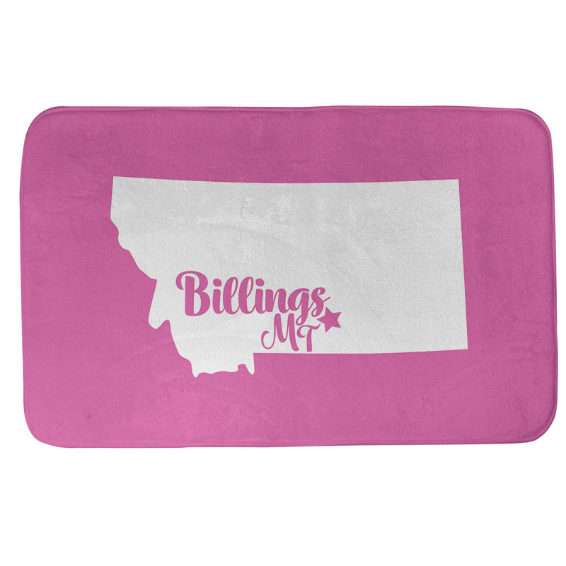 Tapis pour salle de bain ancrage alaska, l 17 po x L 21 po, Bleu sarcelle, Billings Montana