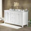 Meuble-lavabo à double cuve 60 po Williamsburg, blanc (plateau non inclus)