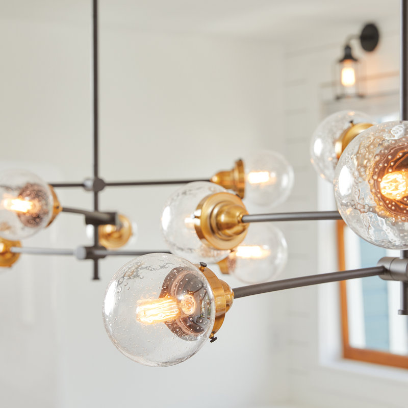 Lustre spoutnik 6 lumières Eudora, Bronze occidental