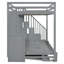 Lit escamotable double sur double avec lève-personne et bureau hydraulique, gris