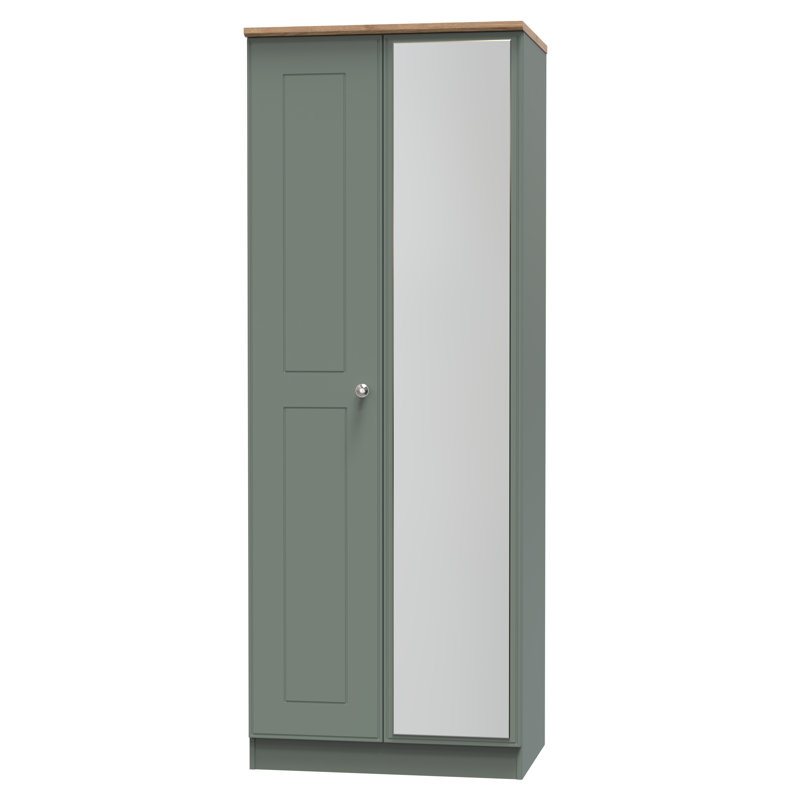 Conners Manufactured Wood Wardrobe, Reed Green/Riviera Oak