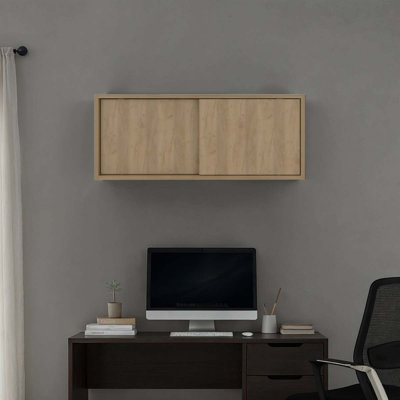 Natural Oak Wall Storage Cabinet