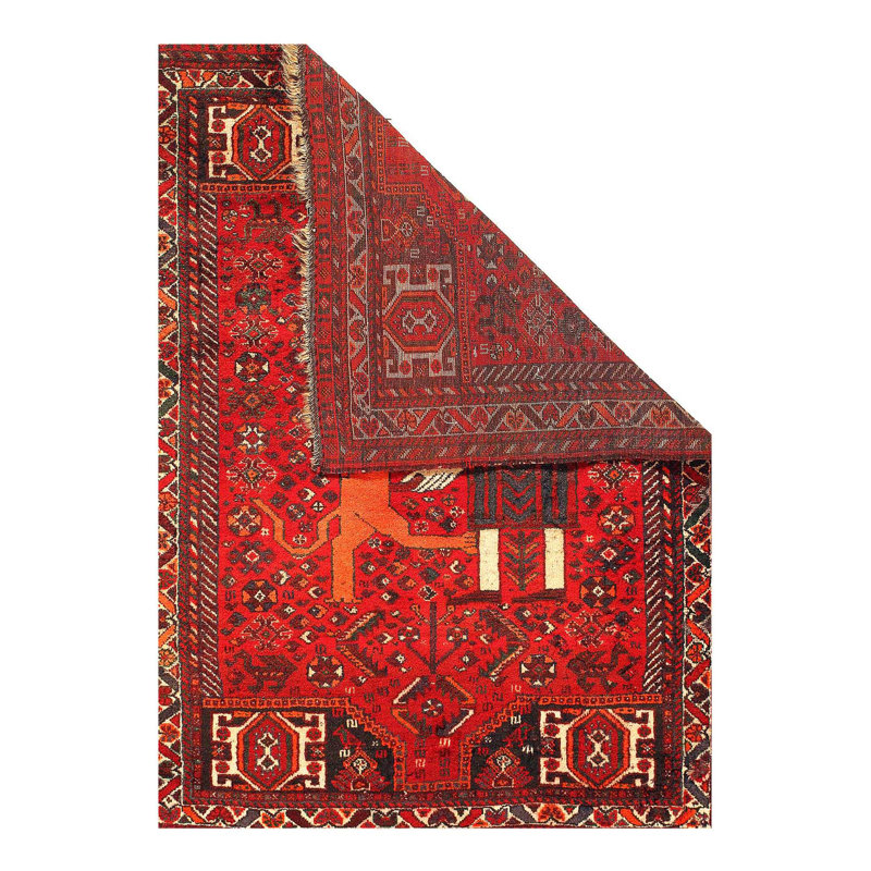 Rust Persian Antique Qashgaei Rug 3'11"x5'1"