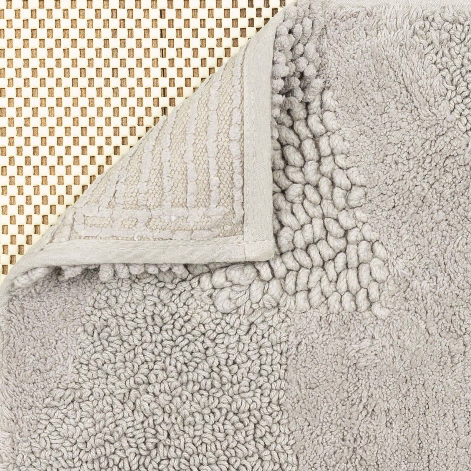 Laverne Cotton Bath Rug, 21" W x 34" L, Silver