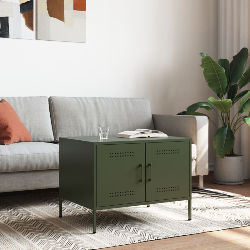 Coffee Table 68x50x50,5 cm Steel, Olive Green