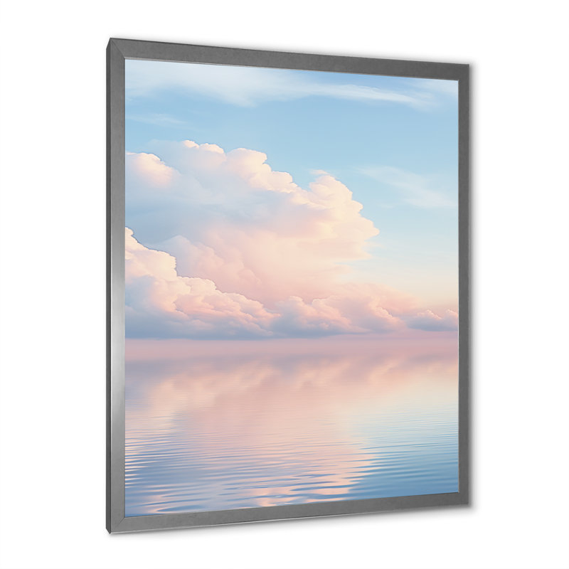 Pink Sky Photo Celestial Reflections - Landscape & Nature Canvas Print, H 44 po x l 34 po x P 1,5 po, Cadre photo argenté