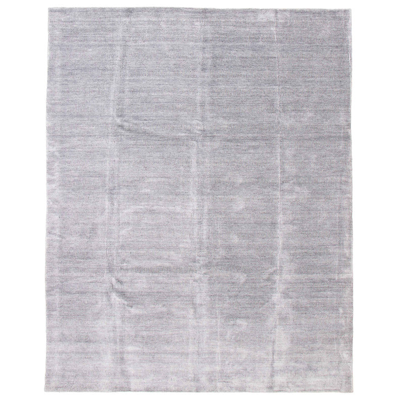 Tapis gris nouvel âge unique 8 pi x 10 pi 3 po Petronilla