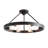 Lionelle 6-light 24" Black Metal Round Rustic Semi-Flush Mount