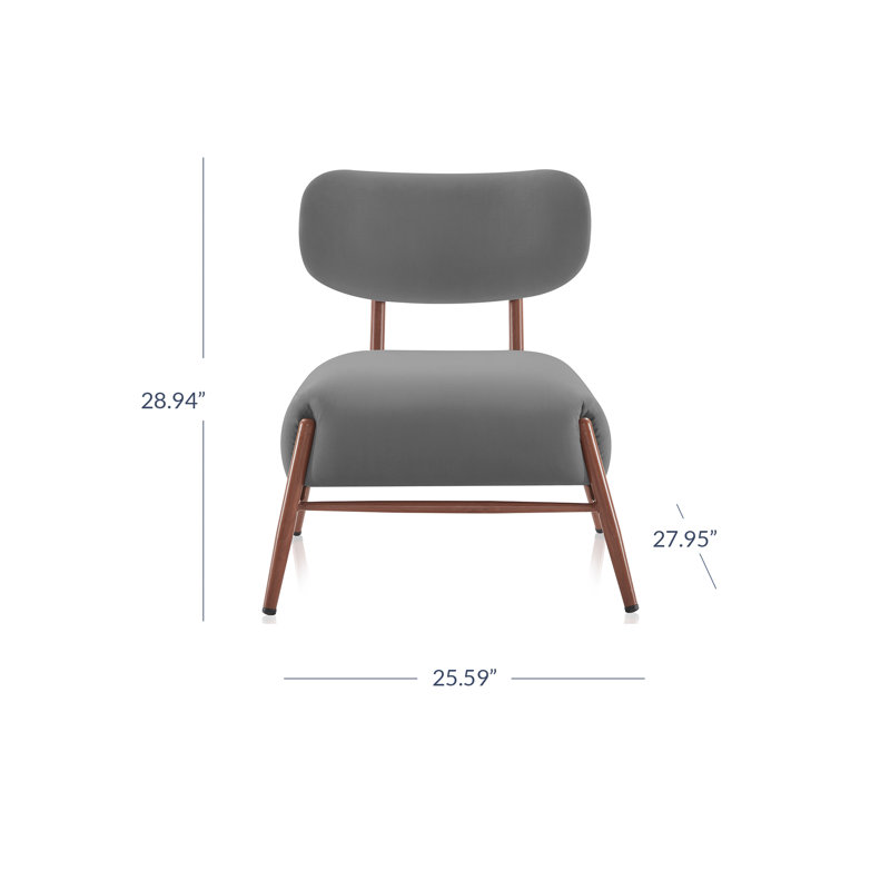 Luice Velvet Side Chair, Gray Velvet