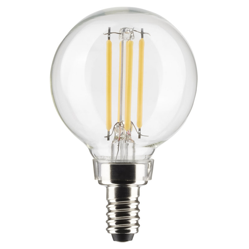 4 Watt (40 Watt Equivalent), G16.5 LED, Dimmable Light Bulb, E12/Candelabra Base, 3000K