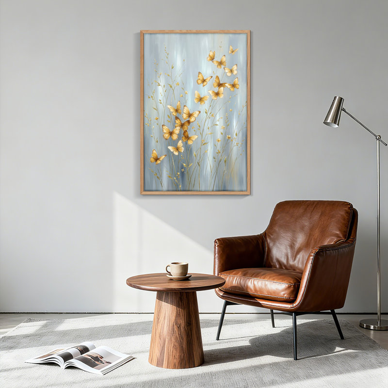«Butterfly Meadow», reproduction d'art sur toile, ensemble de 1, 36"H x 24"W, Natural