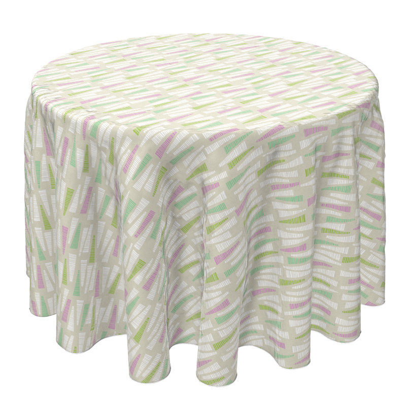 Round Geometric Cotton Twill Tablecloth