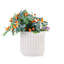 Ensemble de pots à fleurs en céramique blanche faite à la main de 4, 6/8/10/12 pouces de diamètre, motif de lignes verticales pour plantes grasses et cactus, utilisation intérieure / extérieure sur le rebord de la fenêtre et de la bibliothèque, matériau respirant