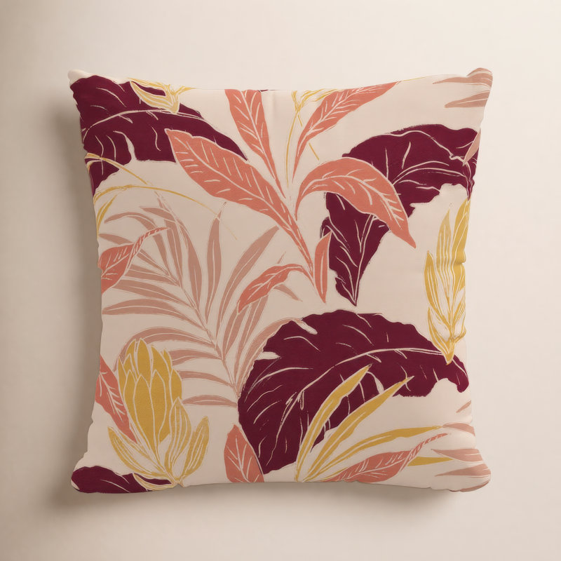  Taie d'oreiller en palmier Protea, 18 po x 18 po, Plumes