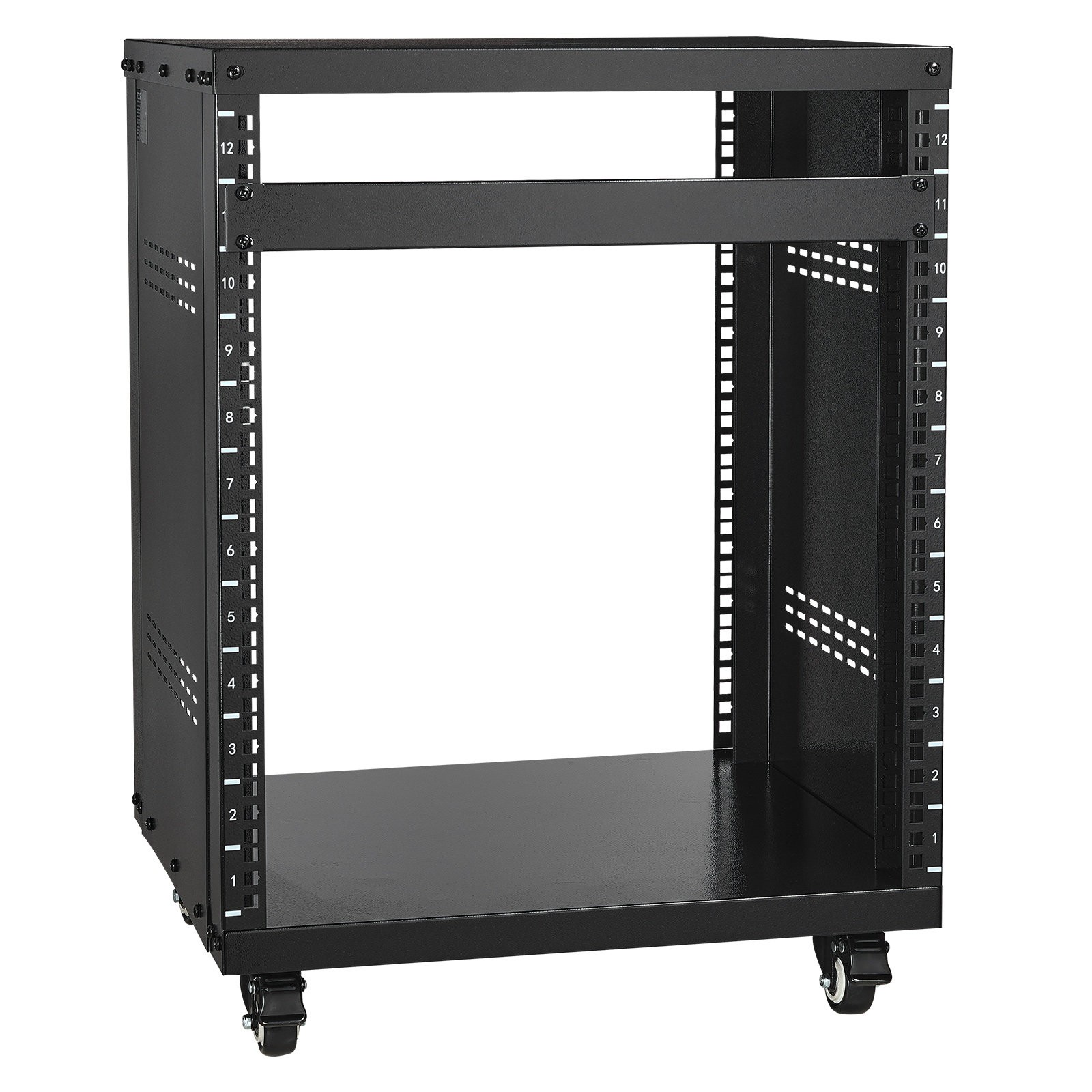 Inbox Zero 12U AV Rack Stand 500 lbs Capacity Network Stereo Recording ...