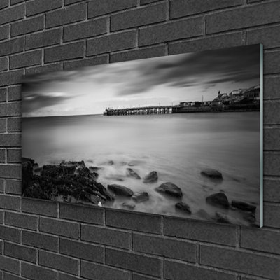 Sea Stones Landscape - Unframed Photograph on Glass