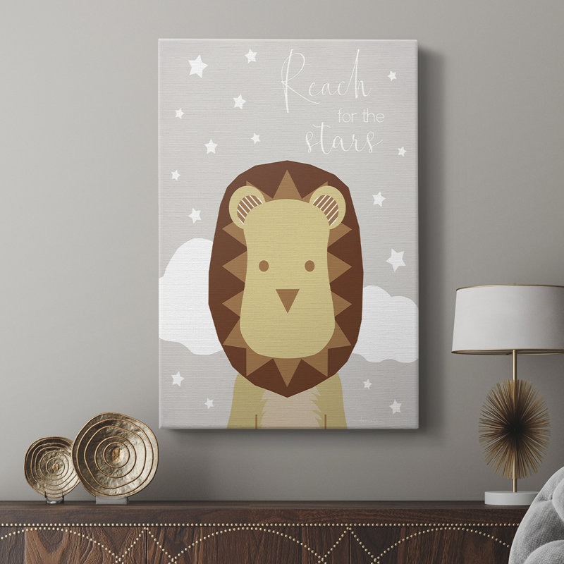 Lion étoiles - galerie Cavas sur mesure, H 27 po x l 18 po