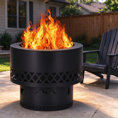 Foyer d'extérieur au feu sans fumée, foyer d'extérieur portatif en acier inoxydable pour barbecue