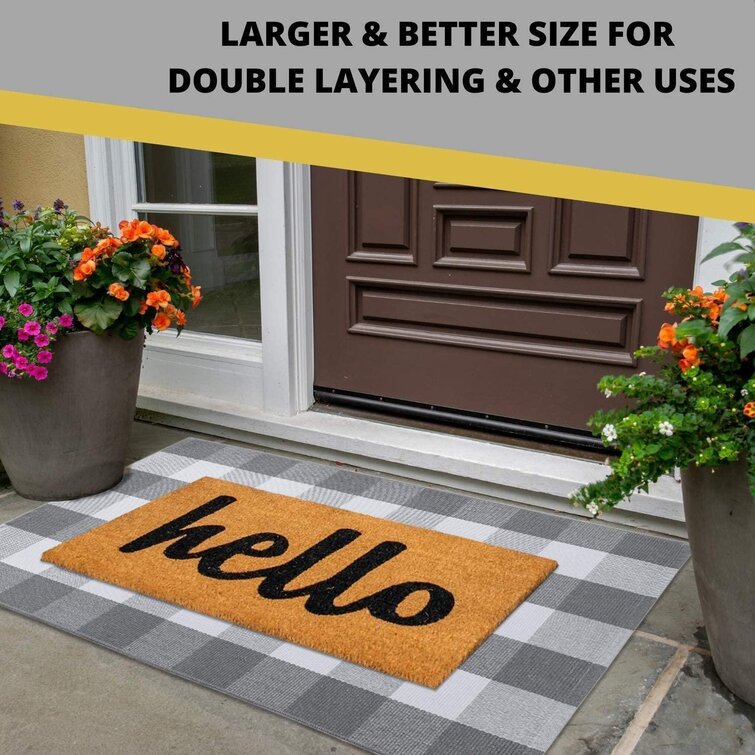 Buffalo Plaid Rug Buffalo Plaid Area Rug Patio Door Mat Thankful Rug  Buffalo Check Rug Black N White Rug Outdoor Indoor Mat 