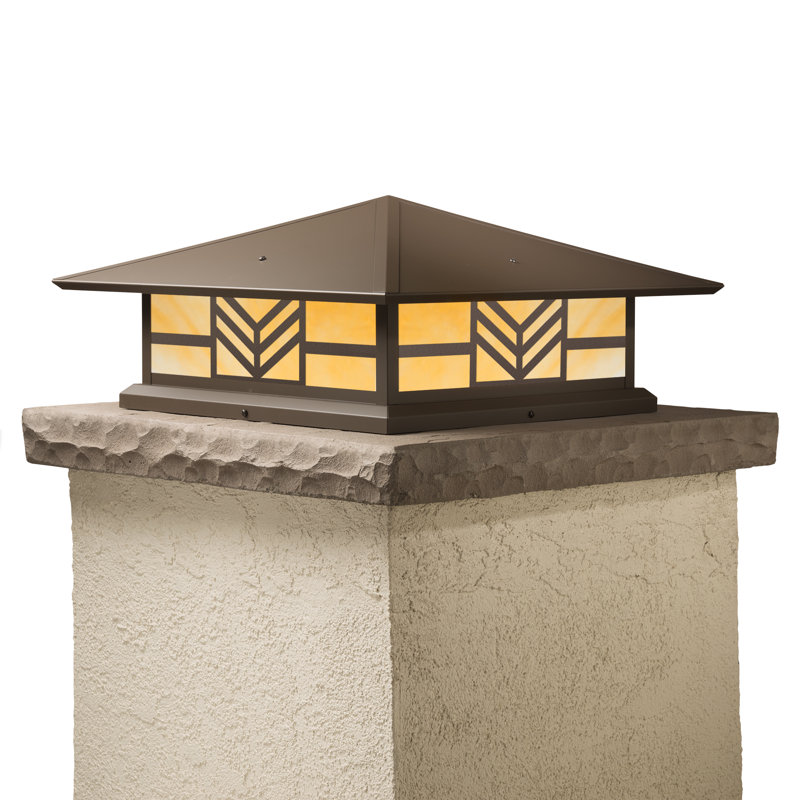 Abston Pier Mount Light, Honey, Powder Coat Bronze