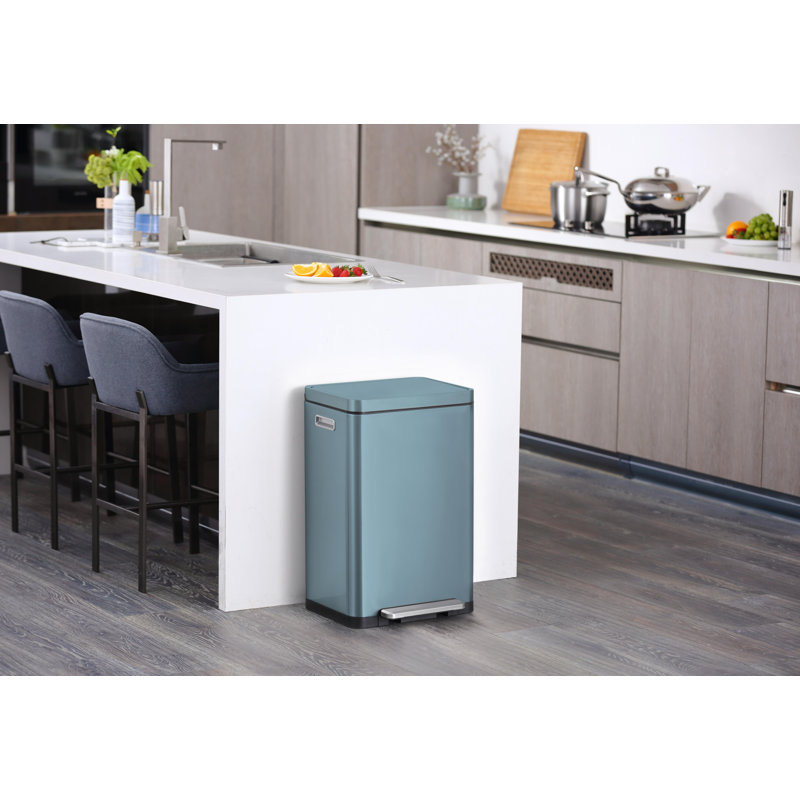X Cube Kitchen Step-On Rubbish Bin, Matte Titanium Blue, 30, 161.79cm H x 91.94cm W x 75.43cm D 