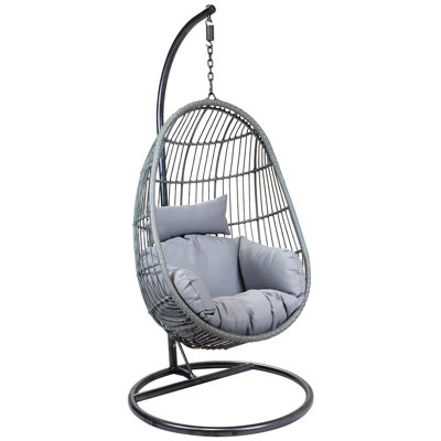 Nehemiah Rattan Egg Shaped Swing Chair with Stand