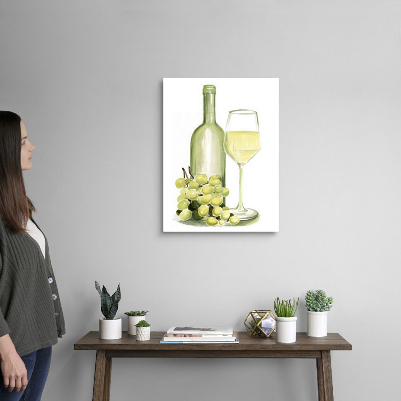 «Wine Watercolor II», reproduction d'art sur toile, Toile tendue, H 24 po x l 18 po x 1,25 po