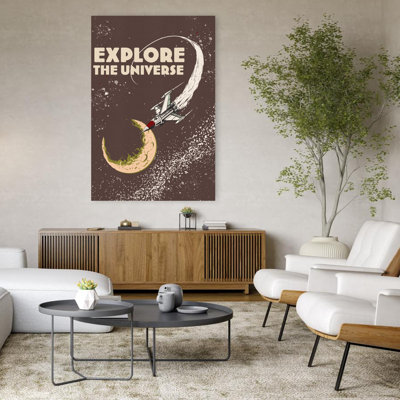 Retro Space Exploration Classic Retro Vintage Landscape Nature Wall Art