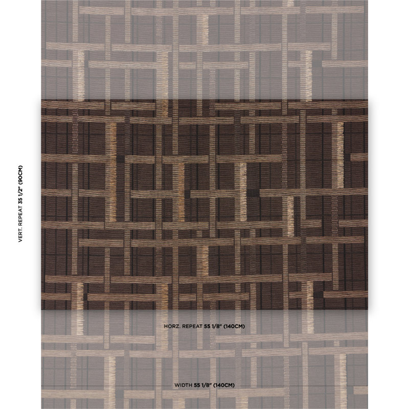 Schumacher x Patterson Flynn Axel Plaid Wallpaper, Saddle Brown