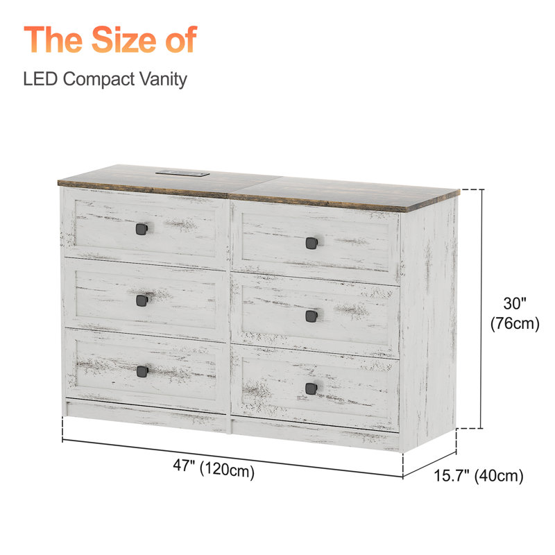 Dressing Table, White/Brown