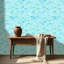 Papier peint adhésif tropical avec adhésif turquoise et eau transparente turquoise