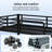 Shared Bedroom Twin Over Full Metal Floor Bunk Bed Frame, Heavy Duty Low Profile Bunk Bed With Guardrails For Kids, Teens, Adults, Noise-reducing Space-saving Design, Black-468257878