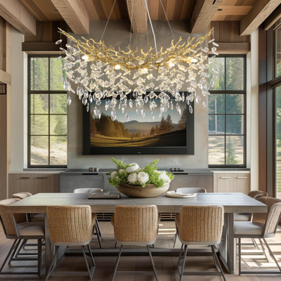 Lustre en cristal à intensité variable pour salle à manger